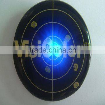 Shining Round shaoed badge pin with blue colored light