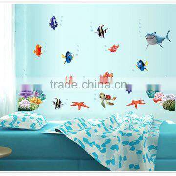 New Fish Seabed NEMO Wall Sticker Cartoon Wall Sticker Decor Removable Vinyl Nursery Kids Room Decals photo-2