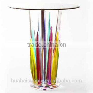 hot sell colorful acrylic and glass bar table or coffee table