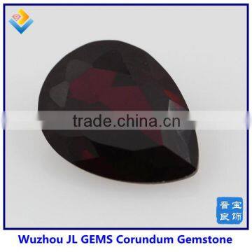 wholesale high quality synthetic pear cut dark red ruby corundum gemstones