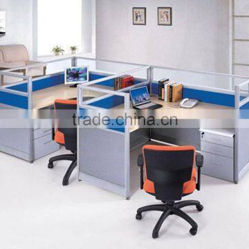 Modern L Shape Glass Cubicle Walls Melamine Office Desk Partition(SZ-WST618)