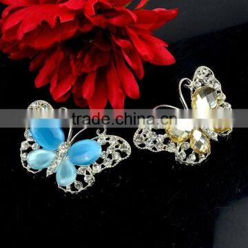 Crystal Strass Brooches Pins, Zinc Alloy Flower Crystal Stone Brooch Pins for Wedding Dress