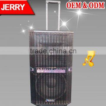 P-101 JERRY Best-selling rechargeable multifunction trolley speaker with USB/SD/FM/wireless mic, portable trolley speaker