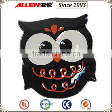 5.7" w black and orange owl shape ceramic candy dish, animal shape ceramic plate