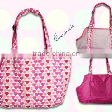 multi-functional heart pink dog bag