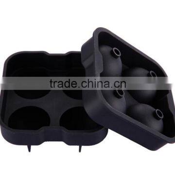 Ice Ball Maker Mold - 4 Holes Ice Balls - Premium Black Flexible Silicone Round Spheres Ice Tray- Molds photo-2
