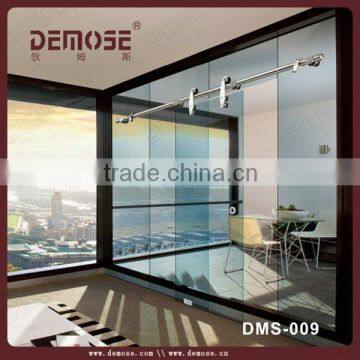 decorative glass partition for bedroom / double panel sliding glass door