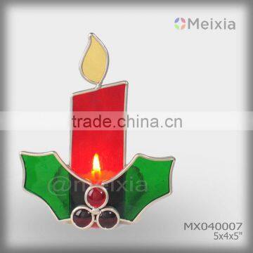 MX040007 tiffany stained glass candle holder for christmas gift wholesale