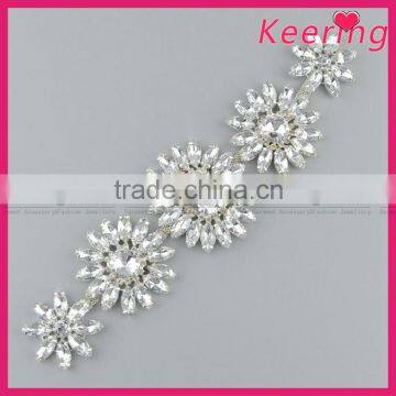 fashion flower crystal embellishment for sash WRE-270