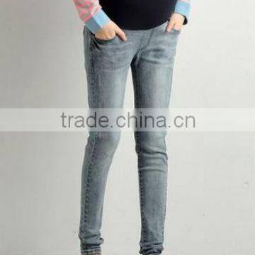 Custom Design 98% Cotton Pants for Pregnant Women/Maternity Denim Jeans