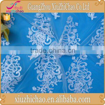 latest design embrodiery cord lace fabric for wedding dress