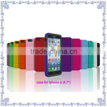 Silicone + PC cell phone case For iphone 6 case , for iphone 6 bumper case with hard cover
