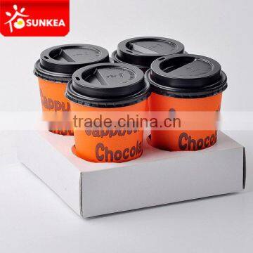 White Paper Board Coffee Cup Carrier With Handle photo-6