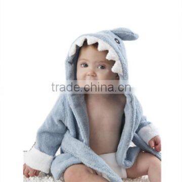 Baby Aspen Baby Blue Terry Shark bath robe hodded beach towel