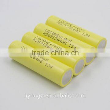 high discharge Yellow 20A LG DBHE41865 2500mah 3.7V Li--ion battery