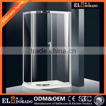 European Style CE China Supplier Wall Liner Round Coner Girls bathroom shower door