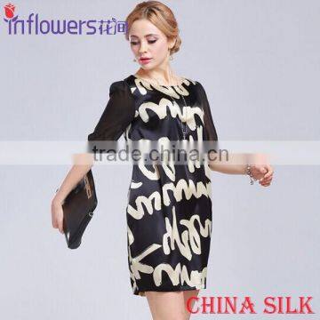 High fashion high quality China silk made women new style dress