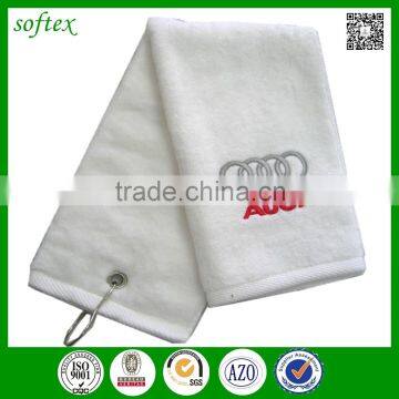 40x60cm 140g age group 100% cotton golf towel custom logo with embroidery