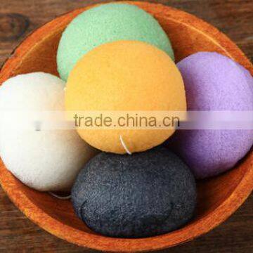 black bamboo charcoal konjac sponge cosmetic facial cleansing sponge