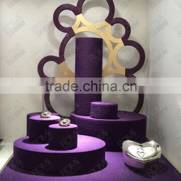 creative jewelry display props new designed suede jewellery window display set