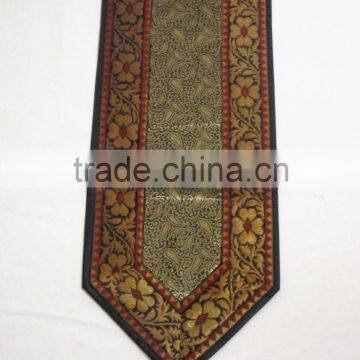 Indian Silk Table Runner With 6 Place Mats & 6 Coaster in Green Color Size 16*62 photo-4