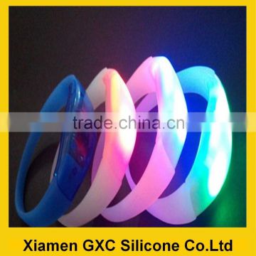 4pcs LED light glows silicone wristbands bracelet bangle for party concert