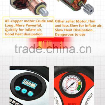 006 Portable 12V 260PSI Car Tire Tyre Inflator Pump Mini Digital Compressor Auto Stop Pump Car Bike Tyre Air Inflator