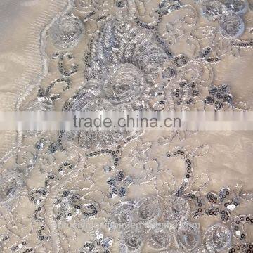 Hot Sell Cheap Taping Embroidery Polyester Mesh Fabric for Lady Dress photo-3