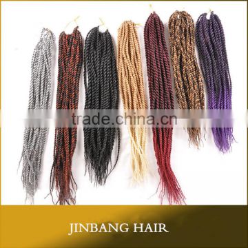 2016 innovative products 100g 18inch high quality synthetic crochetfreetless crochet braids twist senegalese