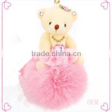 2016 New hot custom plush bear keychains wholesale