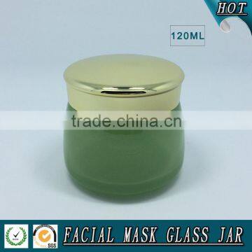 120ML Green and Pink Coloured Glass Cosmetic Jar