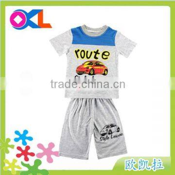 Cheap price made in china boy garments summer 2pcs set