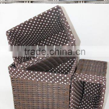 Popular new design poly wicker basket with removable liner