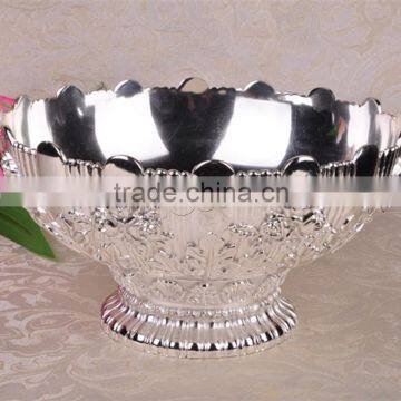 silver color plated zinc alloy lead cadmium free fruit dish