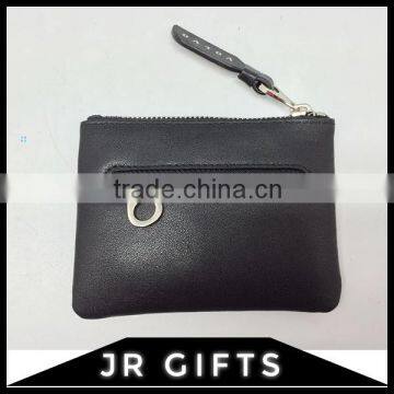 High Quality Black Grain Leather Key Pouch