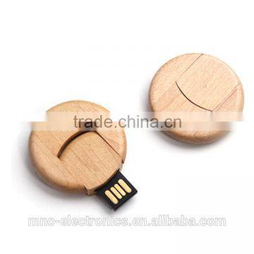 Best selling high quality new custom logo branded natural wooden circle 8GB, 16GB usb flash drive memory stick                        
                                                                                Supplier's Choice