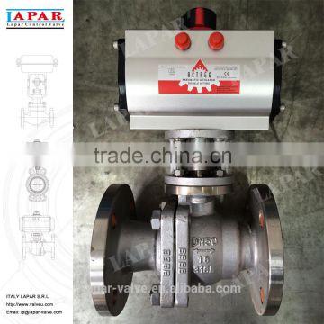 LAPAR Pneumatic Flanged Ball Valve with ACTREG ADA type Pneumatic Actuator