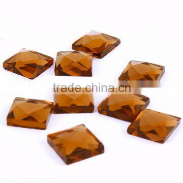 Hot sale Yiwu bulk sale square glass stone,factory wholesale machine cut glass stone