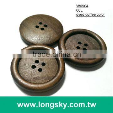 (#W0904) 1.5" 60L big size general design dyed natural wood button