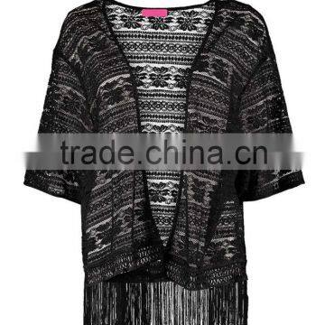 Lace Kimono With Tassels Decoration