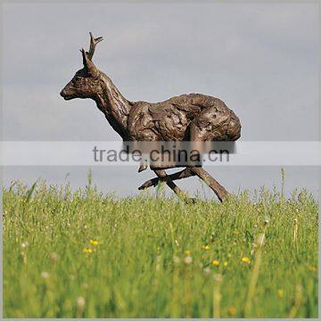 Home Decor Modern Bronze Running Deer Sculpture Statue for Sale photo-2