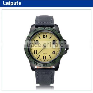 Customer logo waterproof leather strap mens quartz watches japan movt