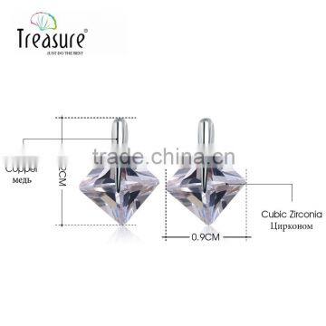 Body Jewelry Geometric Zircon Copper Link Chain Necklace and Earring Jewelry Set for Braide photo-6