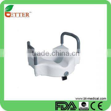 PE Material Raised Toilet Seat with Armrest