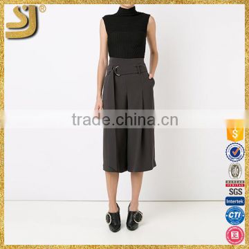 New design OEM service woman cropped wide pants