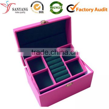 Factory handmade ladies beautiful cosmetic box pink custom