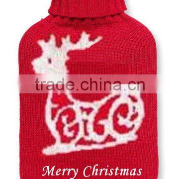 Christmas Promotion Gift hot water bottle with knitted cover