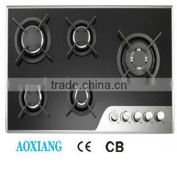 Built-in Tempered Glass Kitchen 5 Burner Gas Cooking Range / Gas Hob/ Gas Cooker D925Y