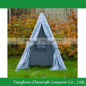 Outdoor Kids Play Stripes Canvas Wooden Pole Indian Teepee Tent