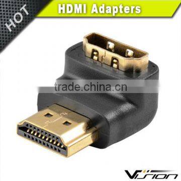 Vision black 4x2K 90 degree HDMI adapter male to female